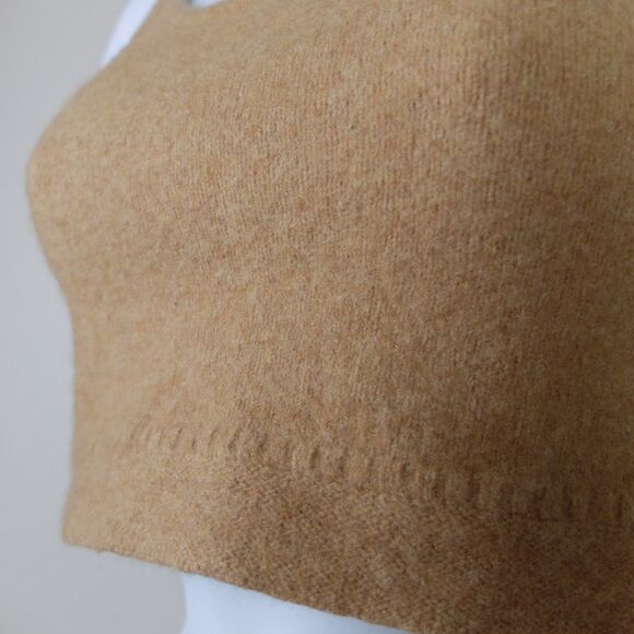 Madewell Women's Heather Camel Clemence Cropped Sweater Tank Size Small - Picture 4 of 7
